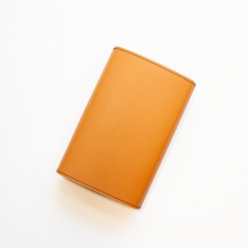 Dual Snap Pioneer Cognac Leather Bible Cover - Made to fit your bible - Punch kit included.