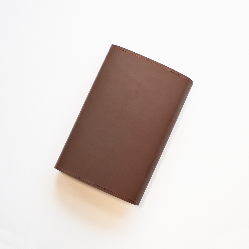 Dual Snap Pioneer Brown Leather Bible Cover - Made to fit your bible - Punch kit included.