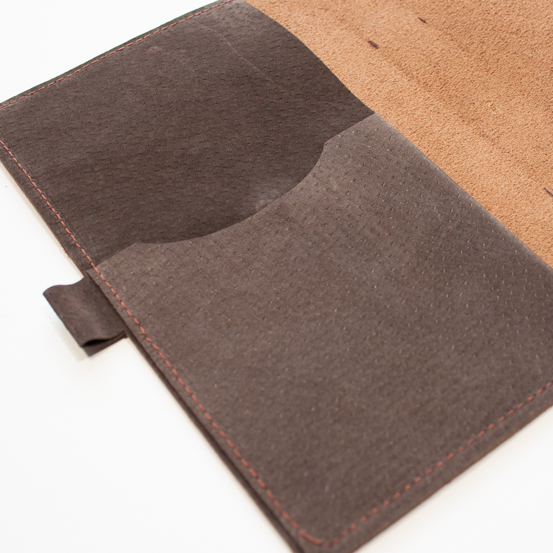 Single Snap Pioneer Brown Leather Bible Cover - Made to fit your bible - Punch kit included.