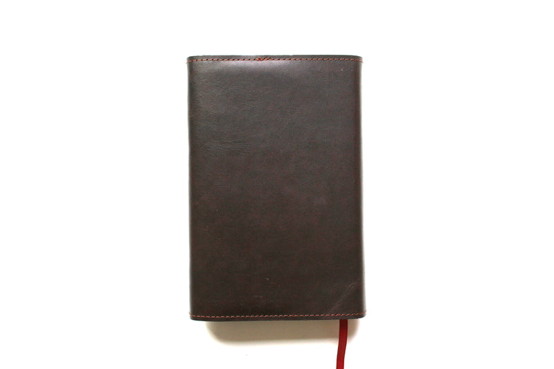 Leather Bible Cover with Applique Cross - English Bridle
